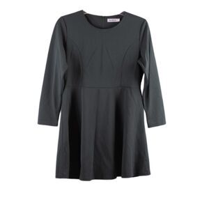 Jusfitsu Black Women's Short Dress Long Sleeve Back Zip Closure XL 053